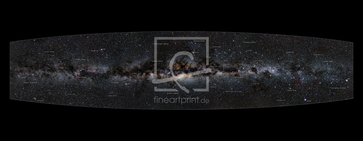 Bild-Nr.: 11601580 Panoramic View of the Milky Way with English Labels erstellt von Skylights