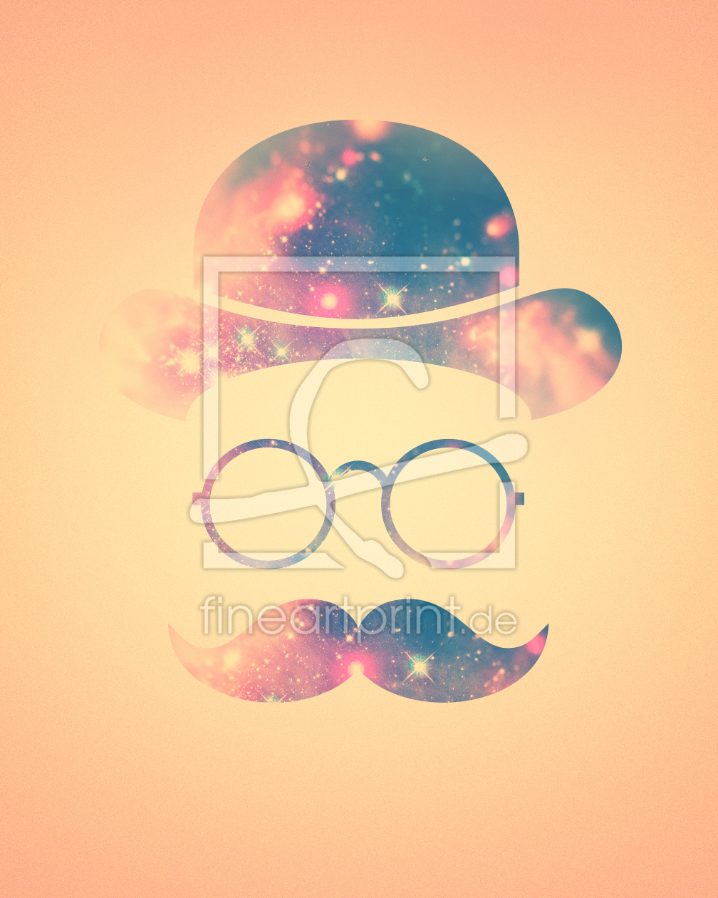 Bild-Nr.: 11623611 Retro Face with Moustache & Glasses  Universe - Galaxy Hipster erstellt von badbugs-art