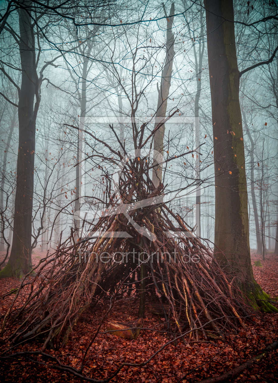 Bild-Nr.: 11639566 Hexenhaus im Wald mit Nebel erstellt von wsf-fineartprint