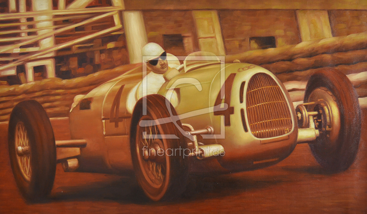 Bild-Nr.: 11674780 Oldtimer Gemälde Autorennen Motorsport Rennszene retro erstellt von artefacti