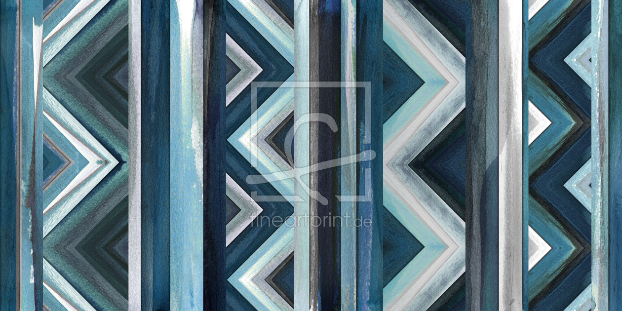 Bild-Nr.: 11682803 Color Lines Blue Zig Zag erstellt von CASA-FINE-ARTS