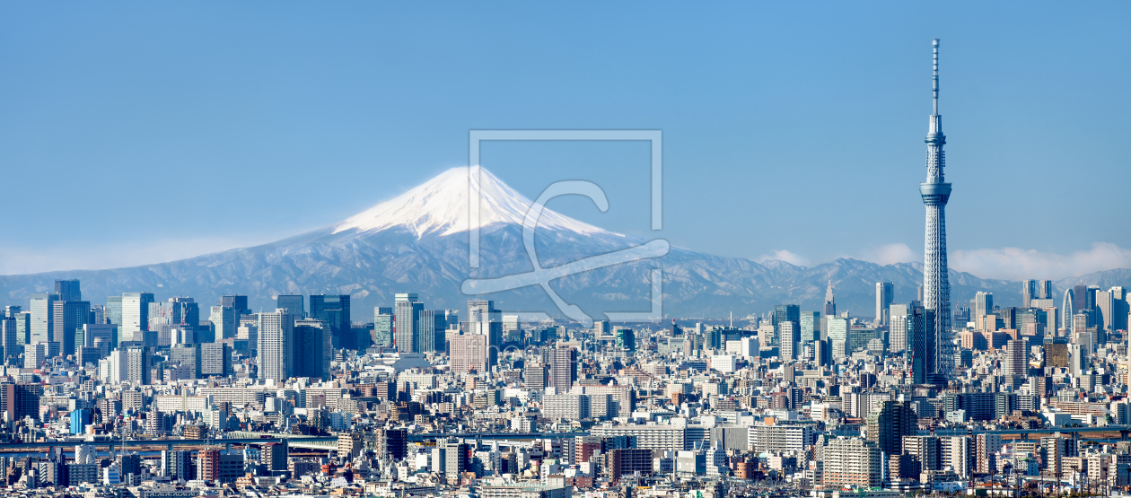 Bild-Nr.: 11715976 Tokyo skyline mit Mount Fuji und Skytree im Winter erstellt von eyetronic