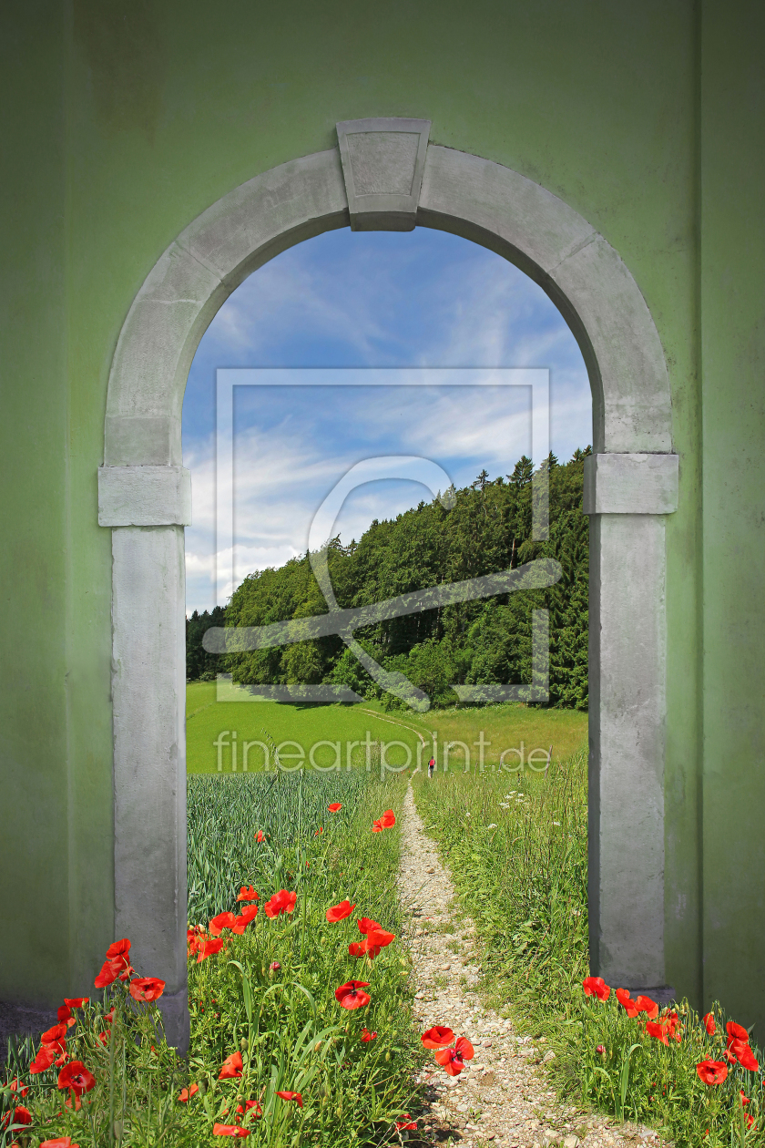 Bild-Nr.: 11716654 Torbogen mit Mohnblumen am Weg erstellt von SusaZoom