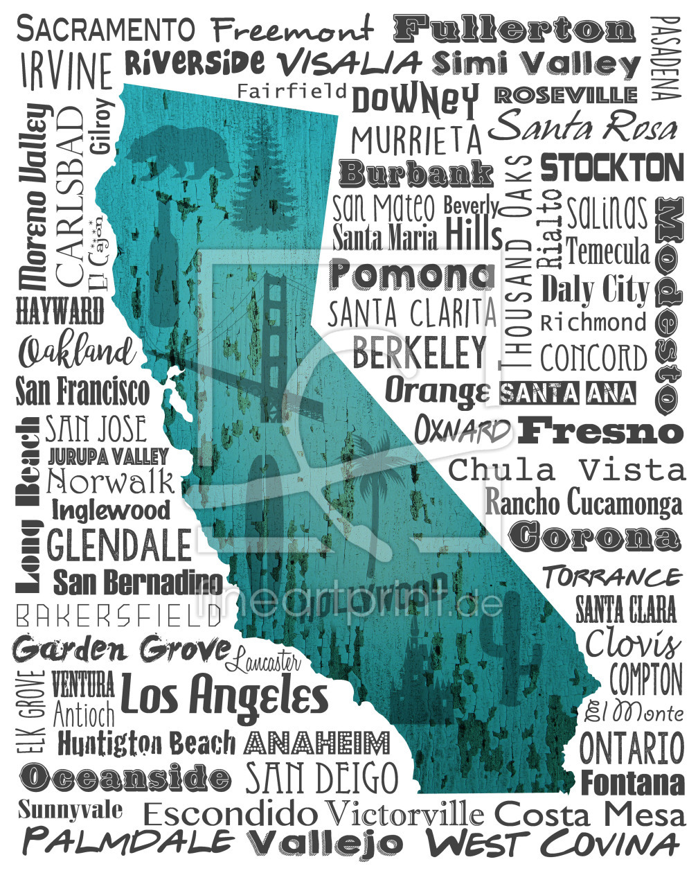 Bild-Nr.: 11757147 State Your Name California White erstellt von CASA-FINE-ARTS