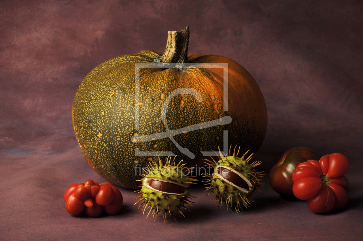 Bild-Nr.: 11817145 Herbststilleben mit Tomaten Kürbis und Kastanien erstellt von querfoto