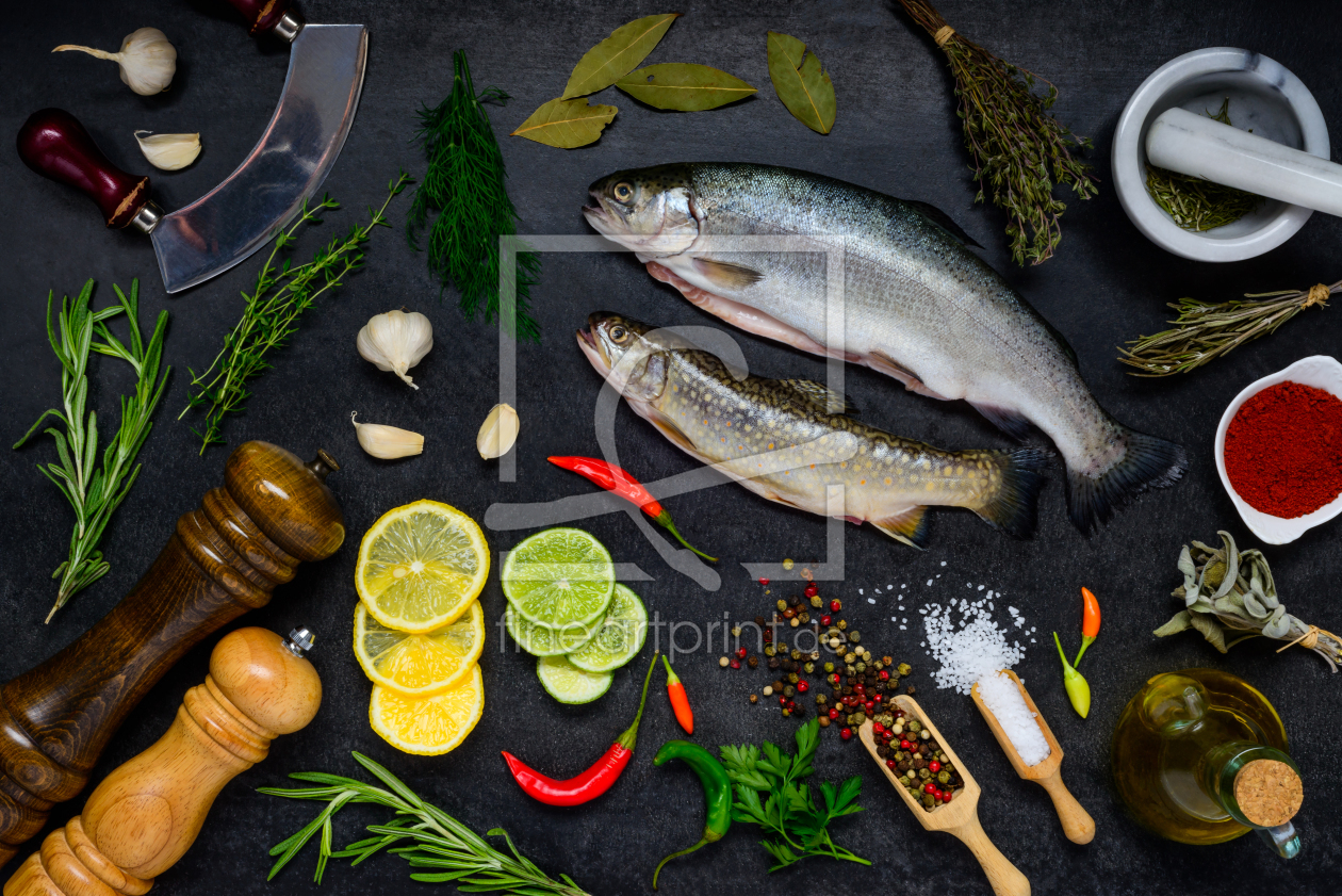 Bild-Nr.: 11829037 Roher Fisch mit Zutaten  erstellt von xfotostudio