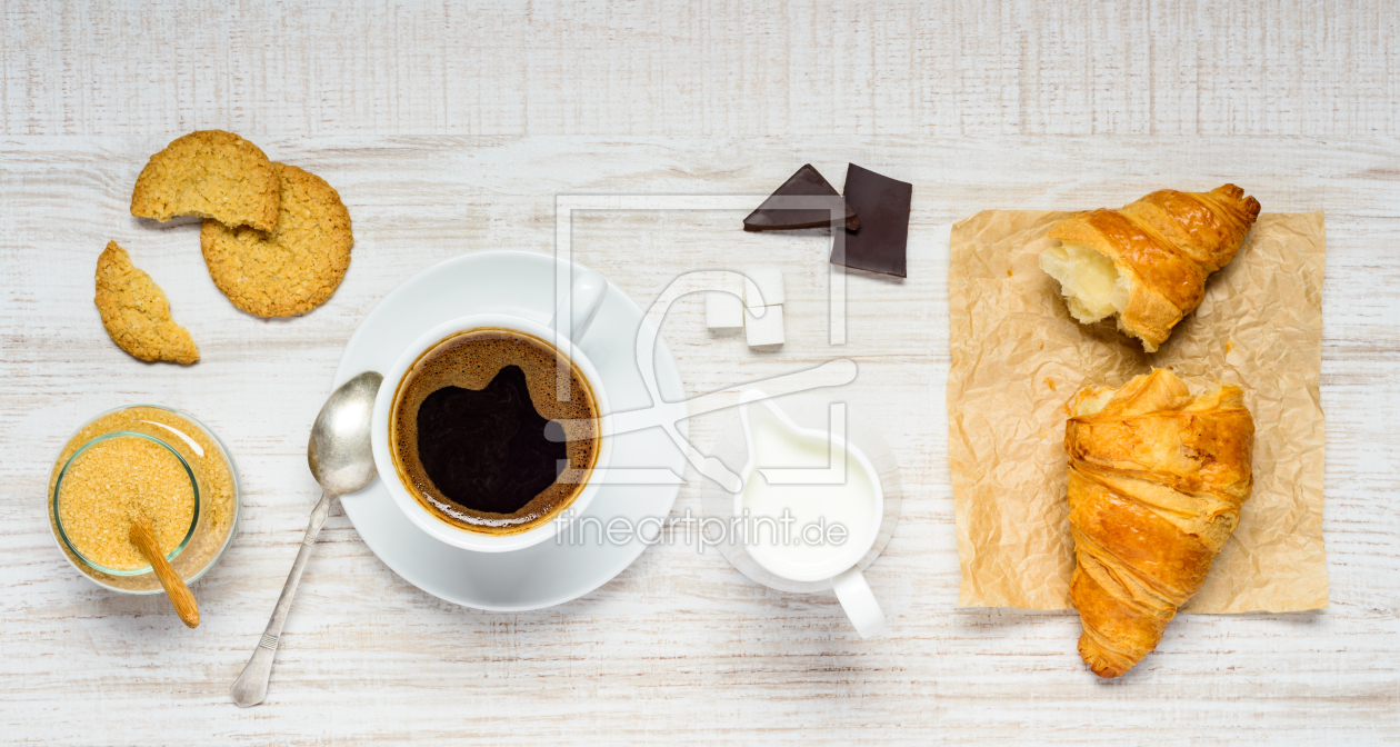 Bild-Nr.: 11829039 Kaffee mit Milch und Süßspeisen erstellt von xfotostudio