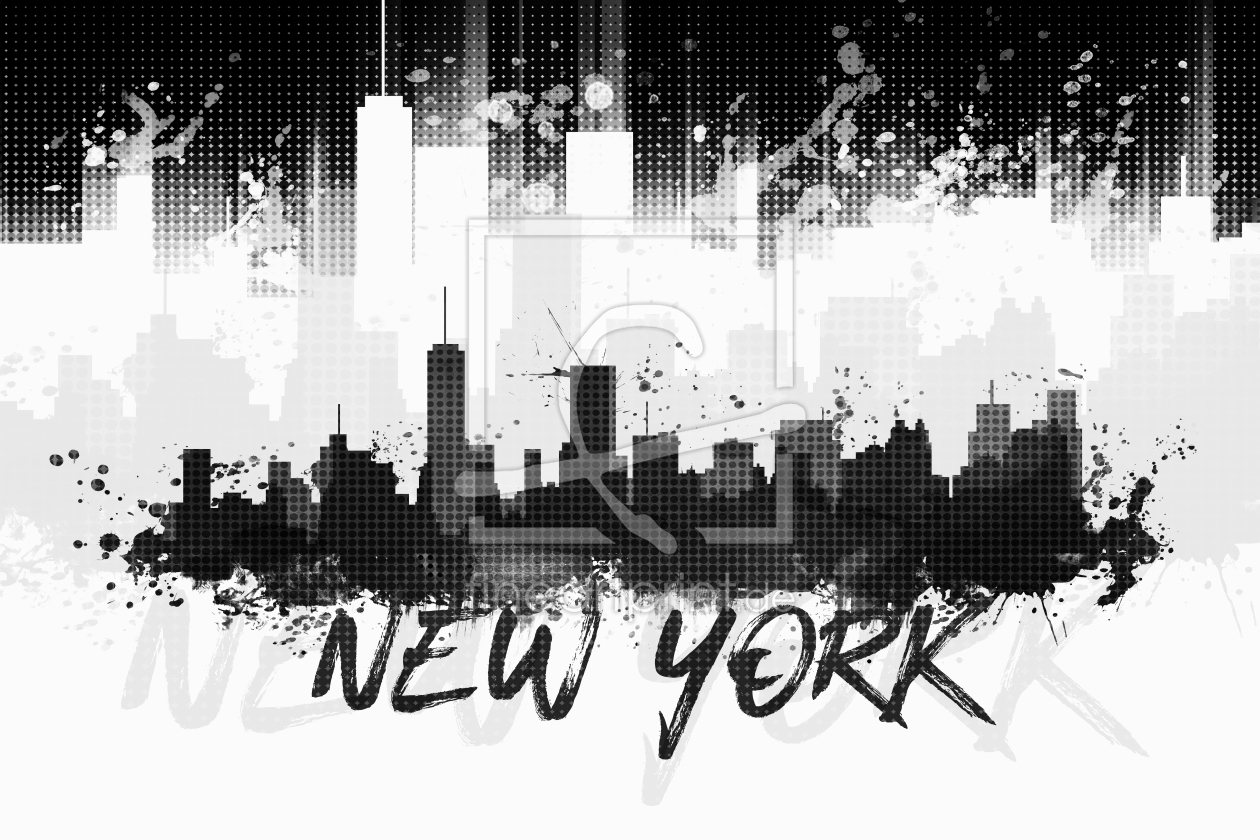 Bild-Nr.: 11835765 Graphic Art NYC Skyline Splashes II - schwarz   erstellt von Melanie Viola