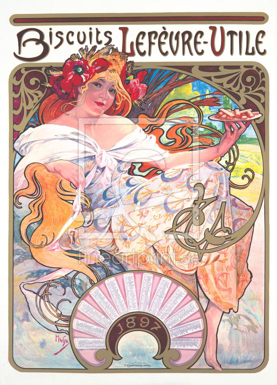 Bild-Nr.: 11839718 Biscuits Lefevre Utile by Alphonse Mucha - 1897 erstellt von CASA-FINE-ARTS