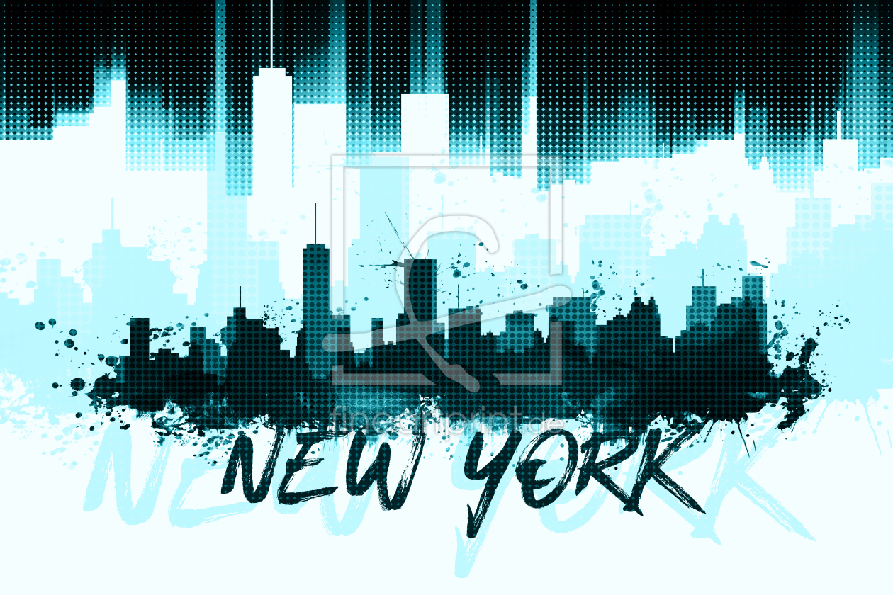 Bild-Nr.: 11840569 Graphic Art NYC Skyline II - türkis   erstellt von Melanie Viola