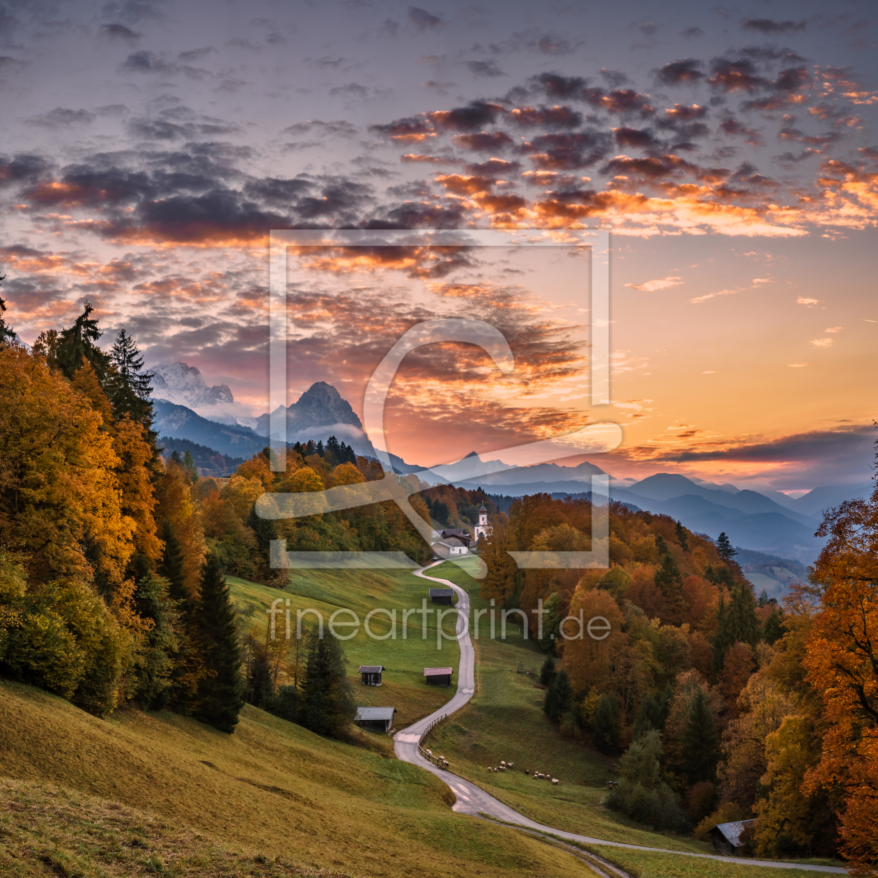 Bild-Nr.: 11850169 Sonnenuntergang mit Zugspitzblick erstellt von Achim Thomae