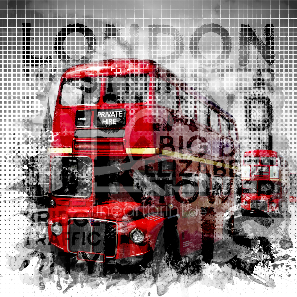 Bild-Nr.: 11855057 Graphic Art LONDON WESTMINSTER Busse - Typografie erstellt von Melanie Viola