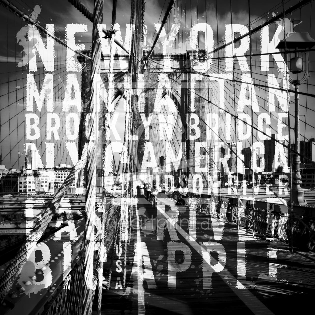Bild-Nr.: 11855060 NYC Brooklyn Bridge Typografie No1 erstellt von Melanie Viola