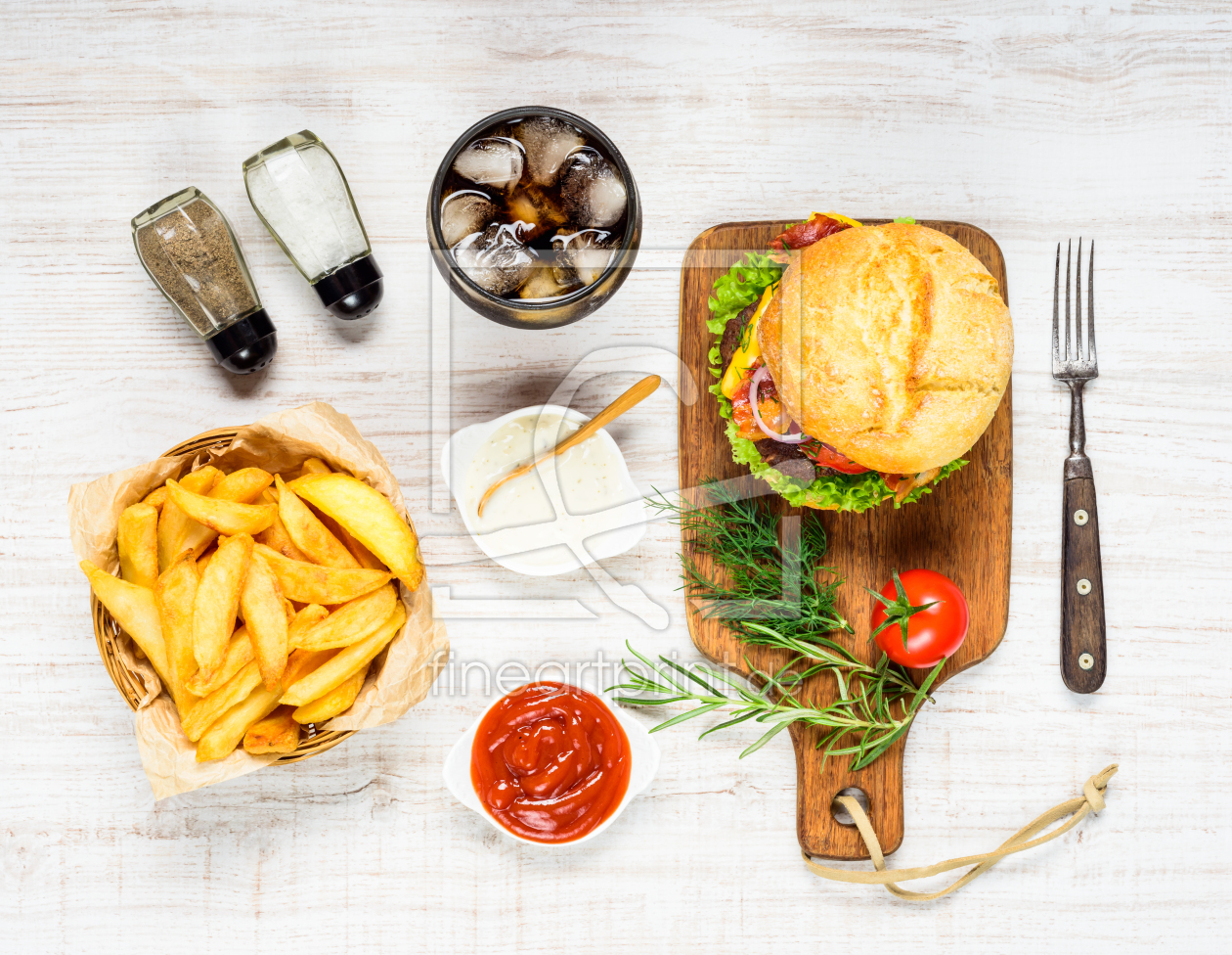 Bild-Nr.: 11857875 Burger Fast Food mit Cola erstellt von xfotostudio