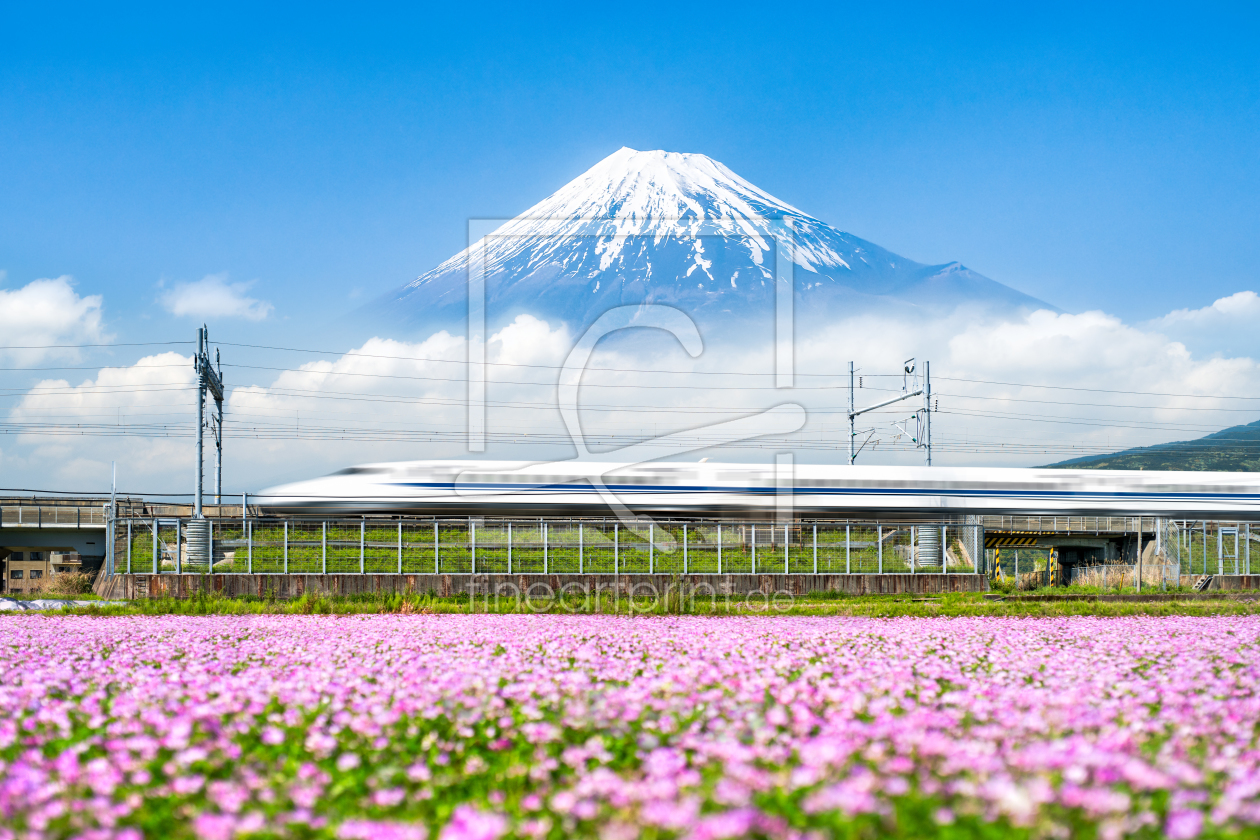 Bild-Nr.: 11891845 Shinkansen bullet train fährt vorbei am Berg Fuji erstellt von eyetronic