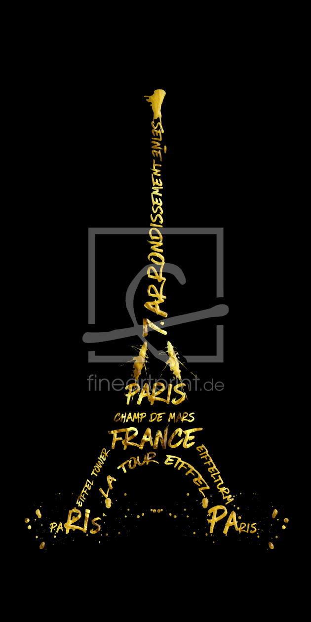 Bild-Nr.: 11899420 Digital-Art Eiffelturm - Panorama klassisch gold erstellt von Melanie Viola