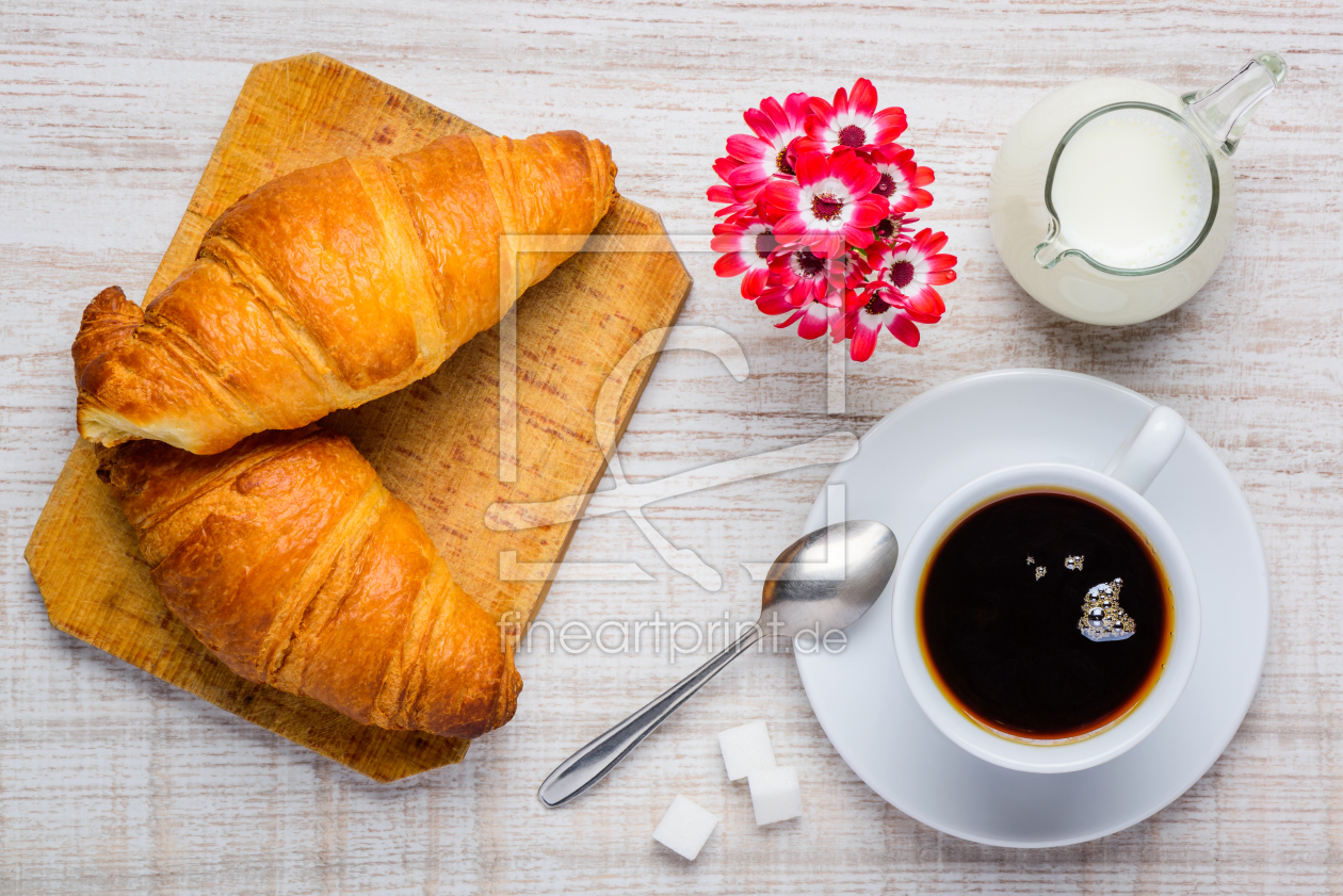 Bild-Nr.: 11908842 Kaffee mit Milch und Croissant  erstellt von xfotostudio