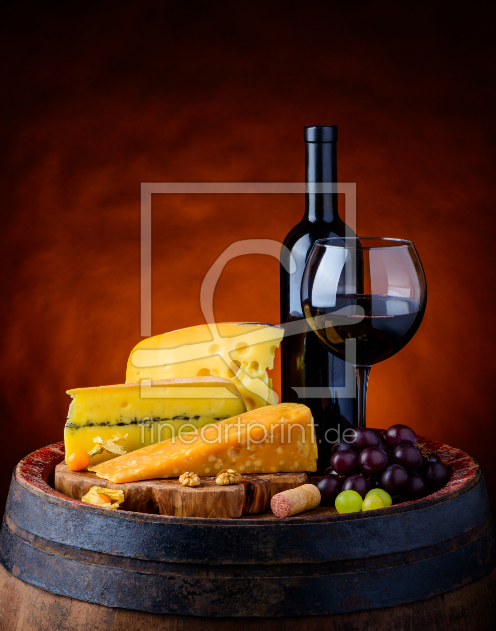 Bild-Nr.: 11912389 Rotwein mit Käse erstellt von xfotostudio