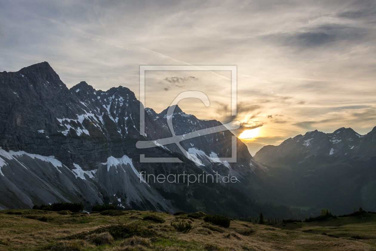 Bild-Nr.: 11913476 Sonnenuntergang über Karwendelgebirge erstellt von Asvolas