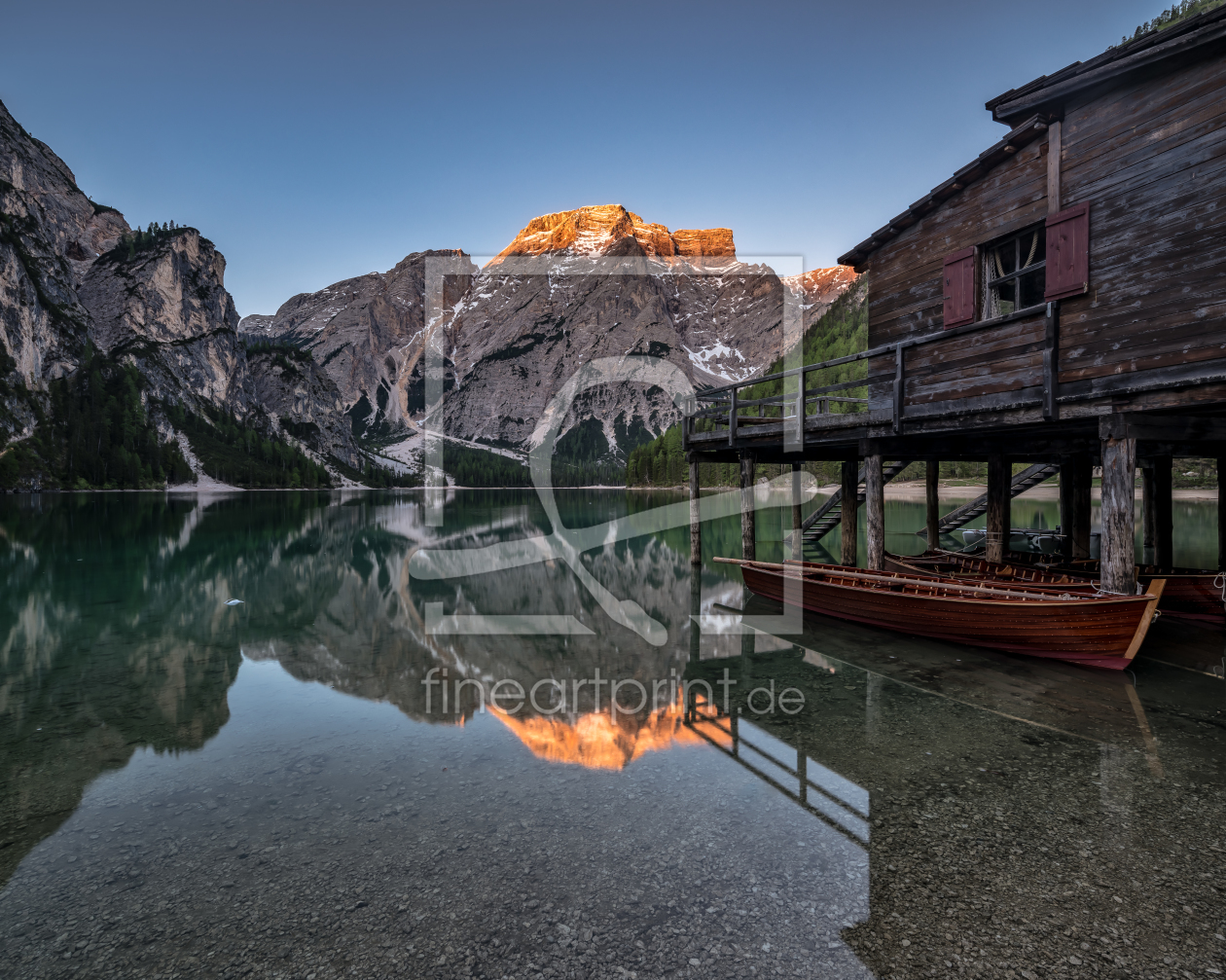 Bild-Nr.: 11913593 Alpenglühen am Pragser Wildsee erstellt von Achim Thomae