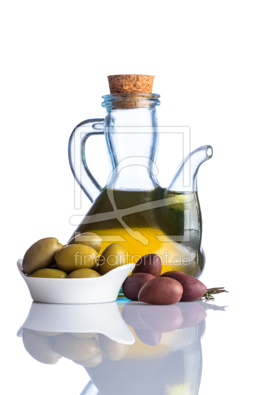 Bild-Nr.: 11914456 Olivenöl mit Oliven auf Weißem Hintergrund erstellt von xfotostudio