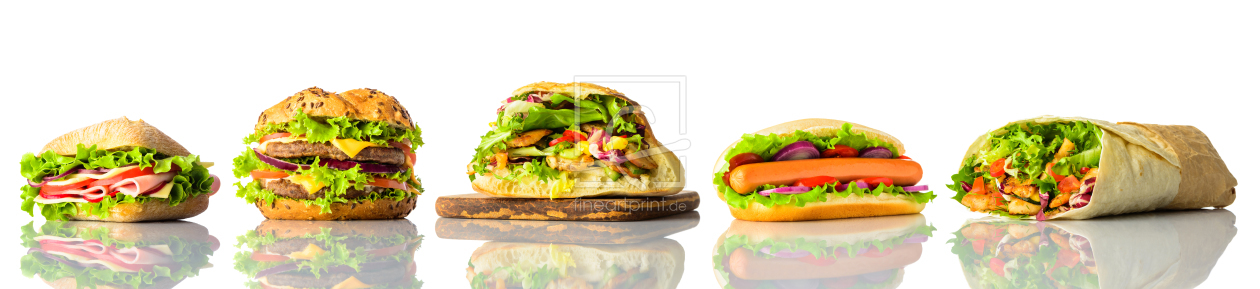 Bild-Nr.: 11915403 Hamburger Hot dog und Brötchen auf Weiß erstellt von xfotostudio