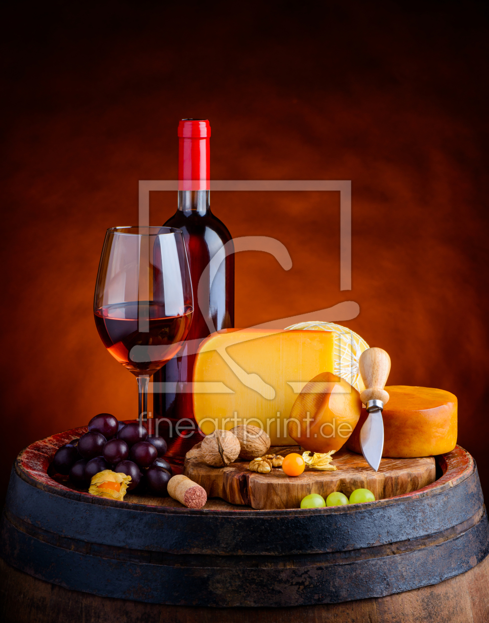 Bild-Nr.: 11916770 Stillleben Rosewein mit Käse im Weinkeller erstellt von xfotostudio