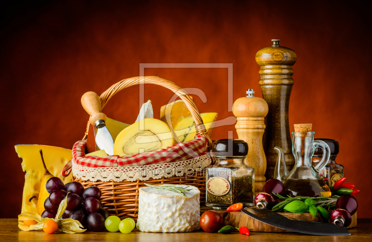 Bild-Nr.: 11917001 Stillleben mit Käse und Kochzutaten erstellt von xfotostudio
