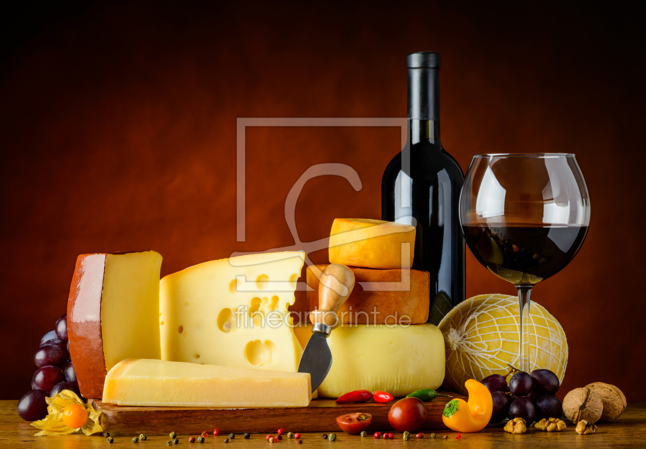 Bild-Nr.: 11918726 Stillleben mit Käse und Rotwein erstellt von xfotostudio