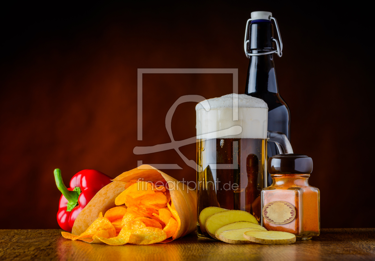 Bild-Nr.: 11920361 Stillleben mit Bier und Kartoffelchips erstellt von xfotostudio