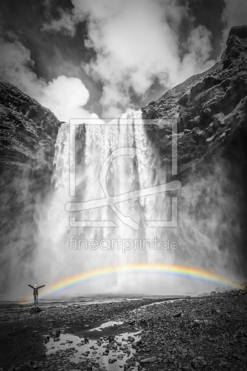 Bild-Nr.: 11921010 ISLAND Skogafoss - Wasserfall mit Regenbogen erstellt von Melanie Viola