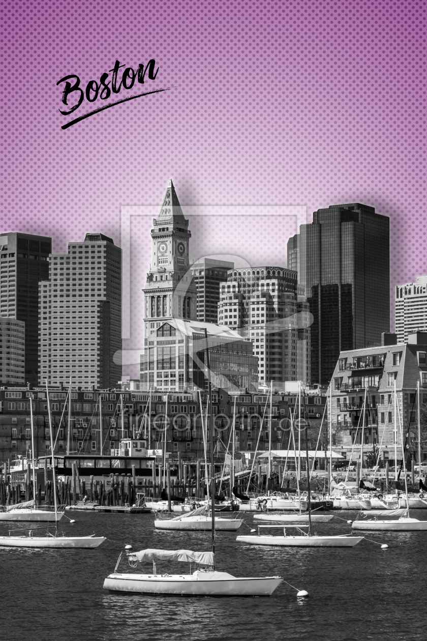 Bild-Nr.: 11921016 BOSTON Skyline - Graphic Art - pink erstellt von Melanie Viola