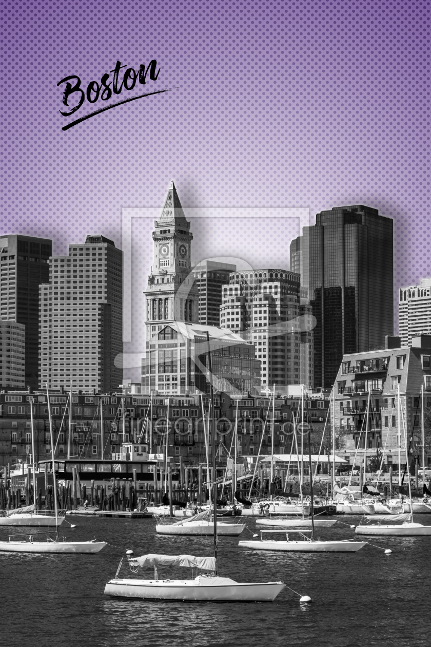 Bild-Nr.: 11921017 BOSTON Skyline - Graphic Art - lila  erstellt von Melanie Viola