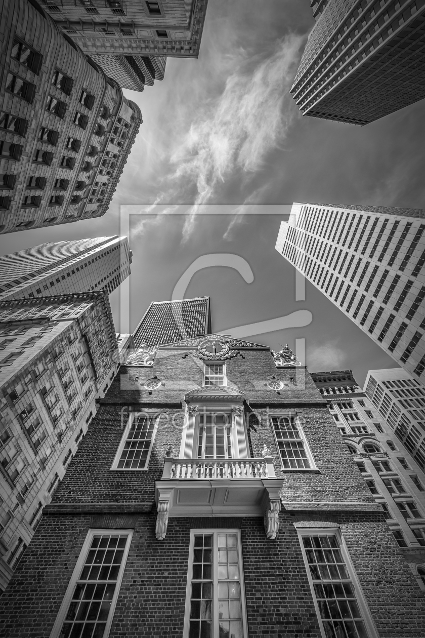 Bild-Nr.: 11926317 BOSTON Old State House - Monochrom erstellt von Melanie Viola