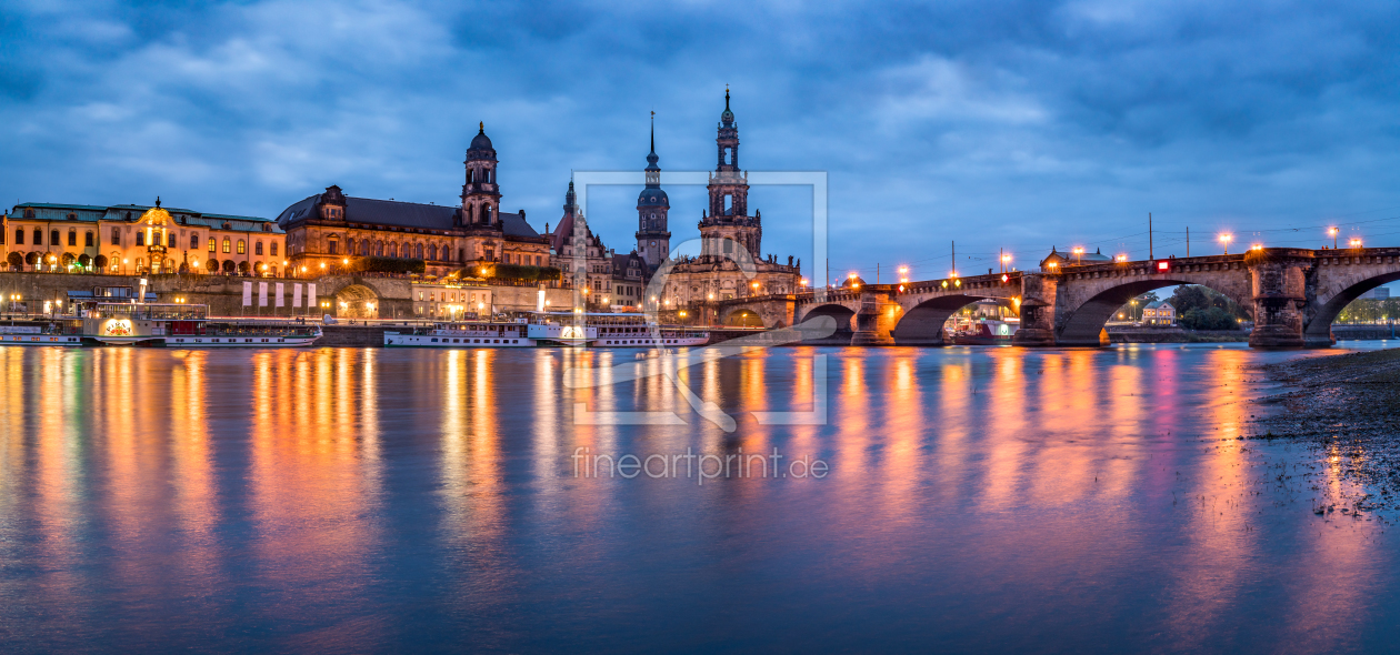 Bild-Nr.: 11930300 Elbufer in Dresden bei Nacht erstellt von eyetronic