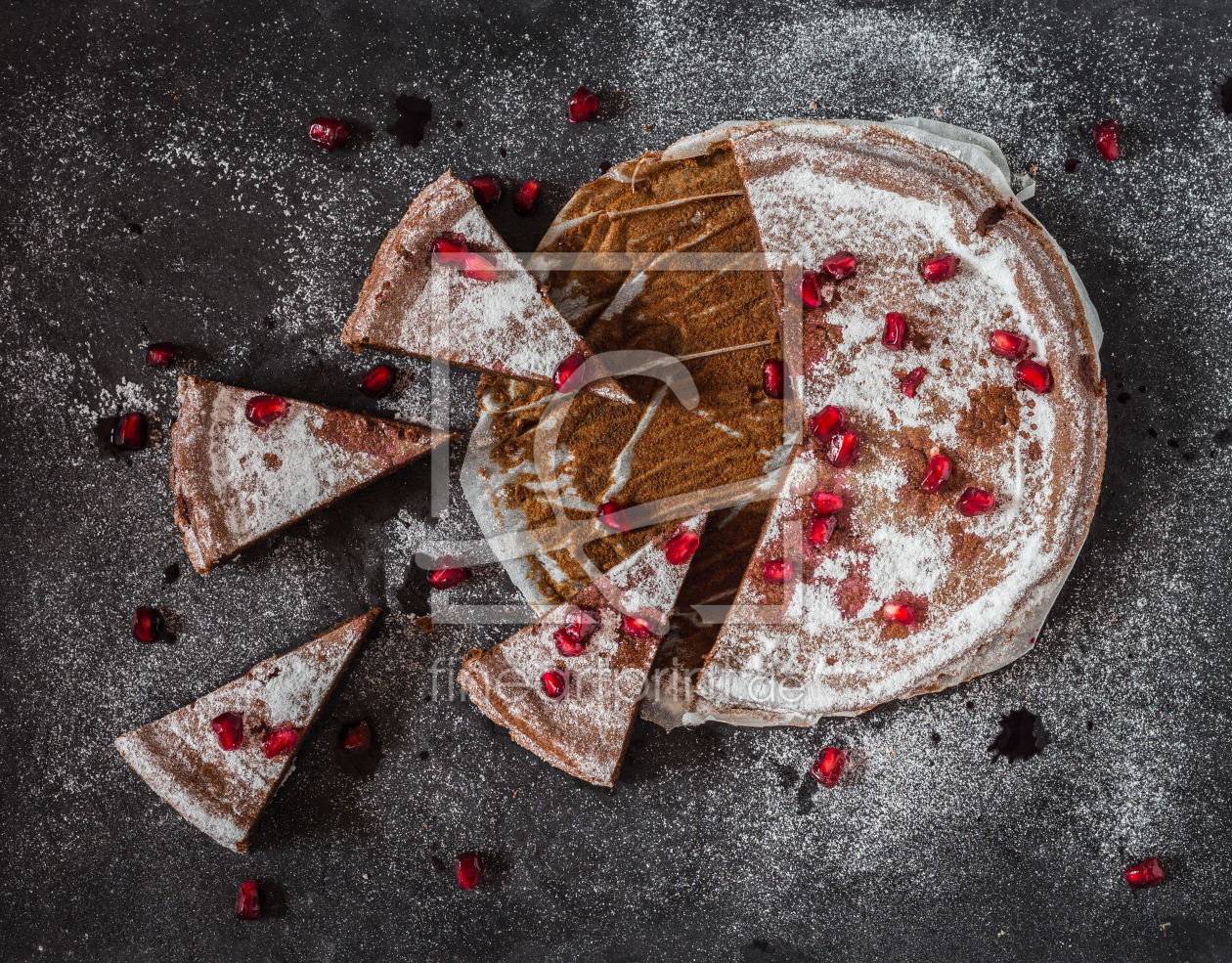 Bild-Nr.: 11934657 schokoladenkuchen geschnitten von oben fotografier erstellt von KundenNr-335790