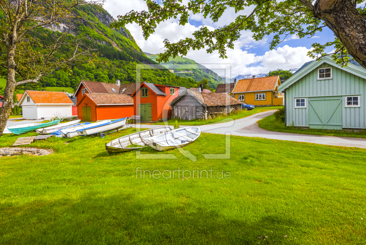 Bild-Nr.: 11939923 Bunte Häuser in Vikori  - Norwegen erstellt von KundenNr-160338