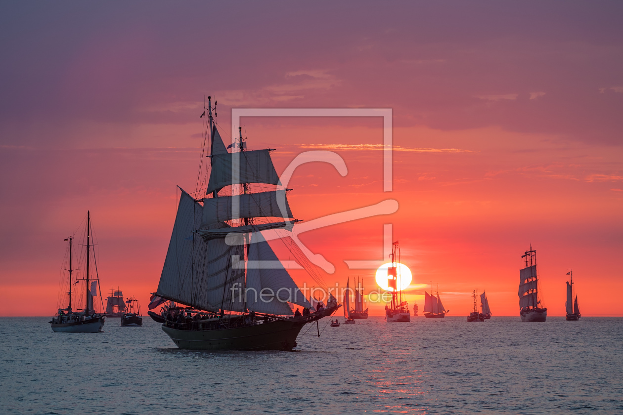 Bild-Nr.: 11949594 Segelschiffe im Sonnenuntergang erstellt von Rico Ködder