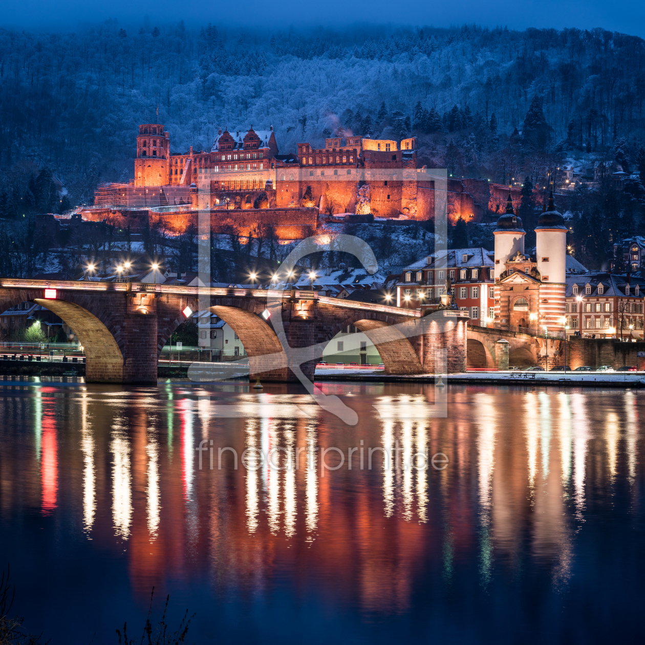 Bild-Nr.: 11966160 Heidelberger Schloss und Alte Brücke im Winter erstellt von eyetronic