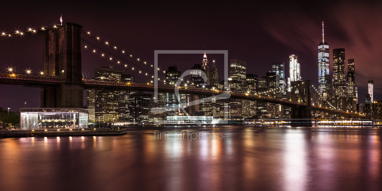 Bild-Nr.: 11969834 BROOKLYN BRIDGE Idyllische Nachtansicht - Panorama erstellt von Melanie Viola