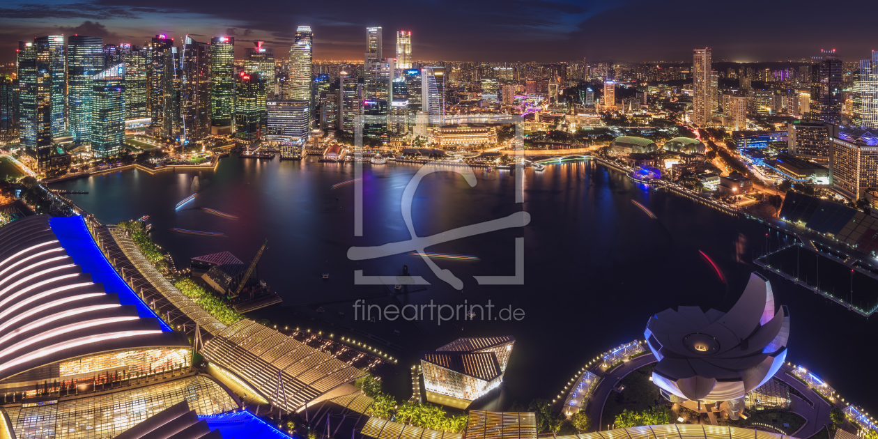 Bild-Nr.: 11980942 Singapur Skyline zur blauen Stunde Panorama erstellt von Jean Claude Castor