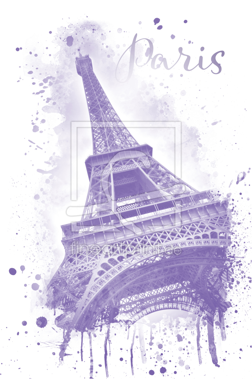 Bild-Nr.: 11982674 Eiffelturm Aquarell - violett erstellt von Melanie Viola