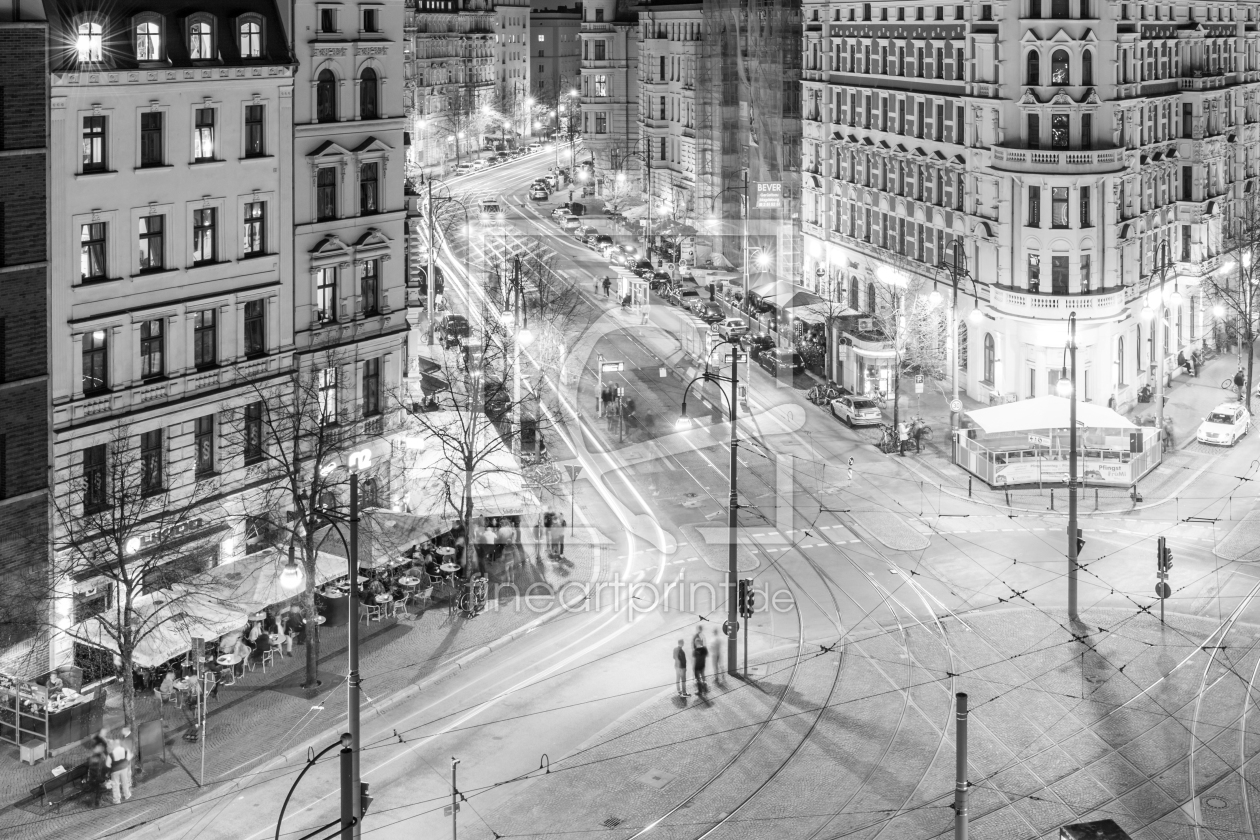Bild-Nr.: 11984296 Hasselbachplatz Magdeburg bei Nacht schwarz-weiss erstellt von Hanker