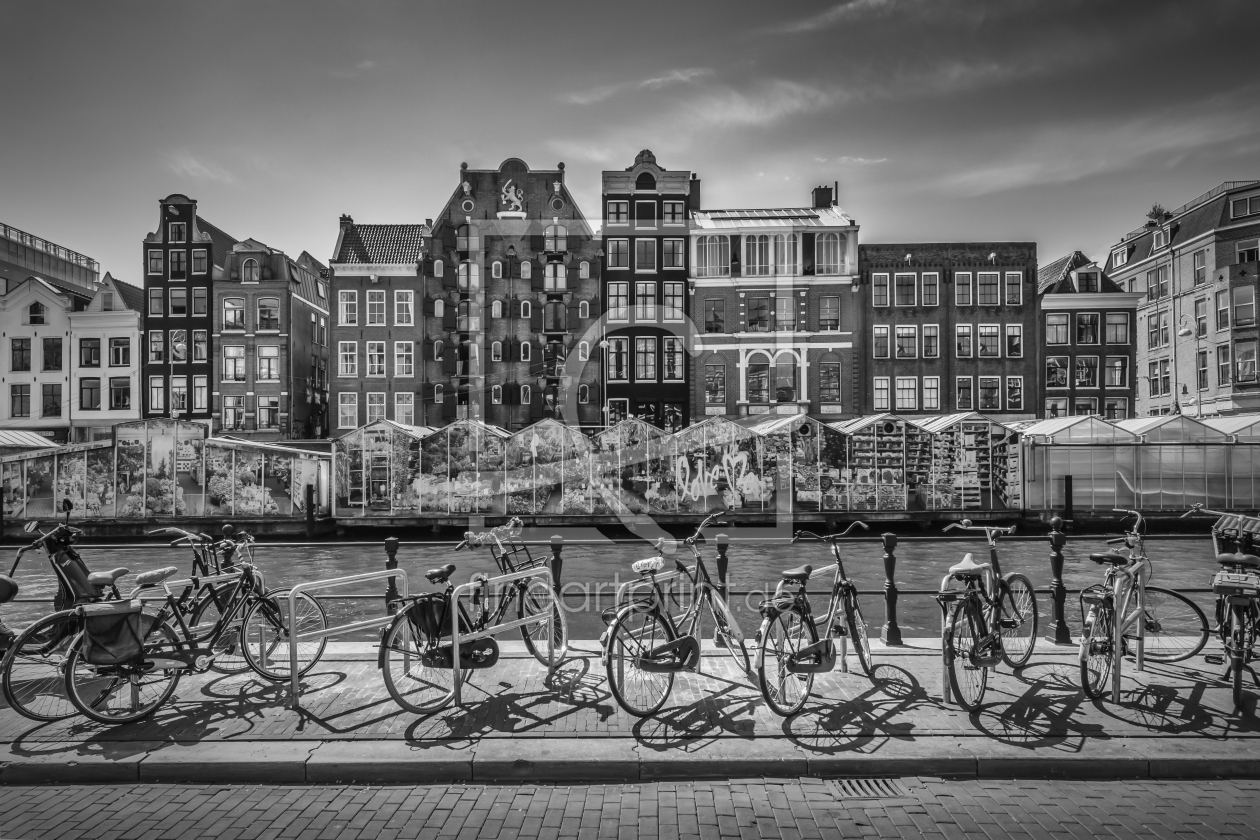 Bild-Nr.: 11999225 AMSTERDAM Singel mit Blumenmarkt - monochrom erstellt von Melanie Viola