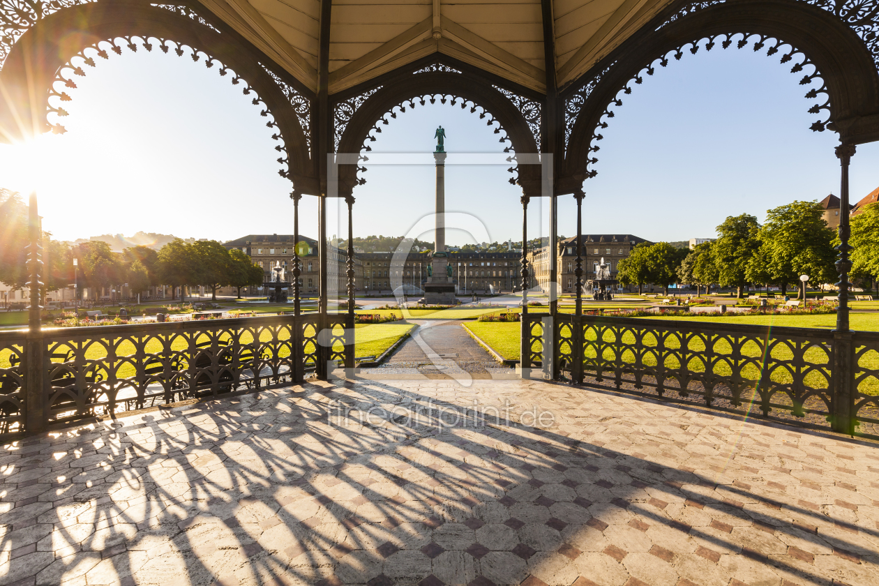 Bild-Nr.: 12000490 Schlossplatz in Stuttgart am Morgen erstellt von dieterich