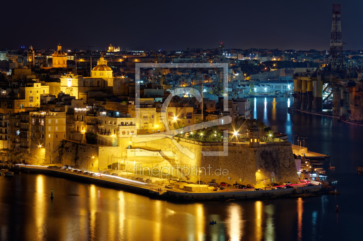 Bild-Nr.: 12001323 Grand Harbor in Malta bei Nacht erstellt von Dennis Gross