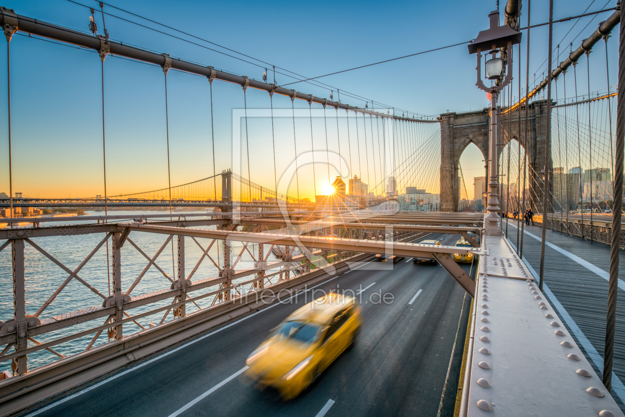 Bild-Nr.: 12002428 Yellow Cab auf der Brooklyn Bridge in NYC erstellt von eyetronic