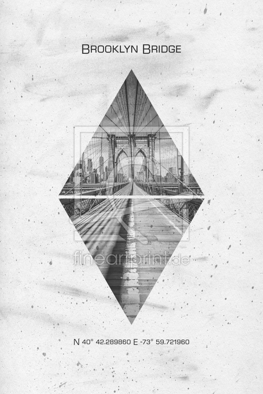 Bild-Nr.: 12011376 Koordinaten NEW YORK CITY Brooklyn Bridge  erstellt von Melanie Viola