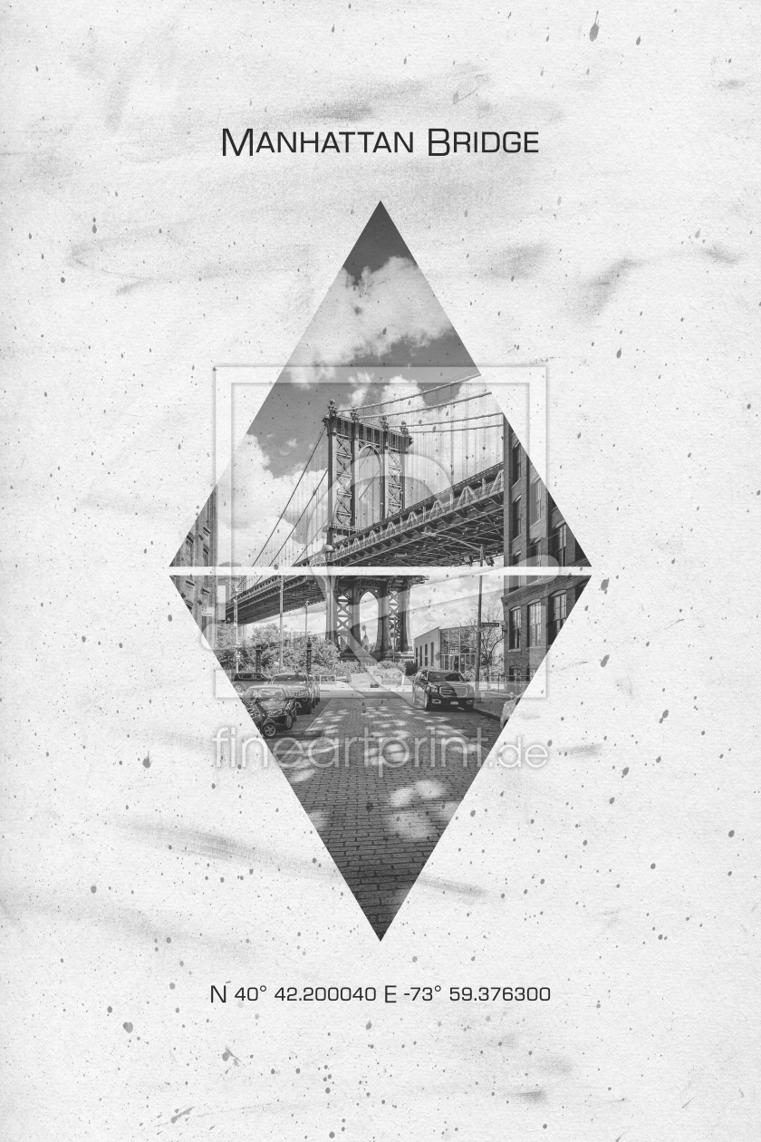 Bild-Nr.: 12011377 Koordinaten NEW YORK CITY Manhattan Bridge  erstellt von Melanie Viola