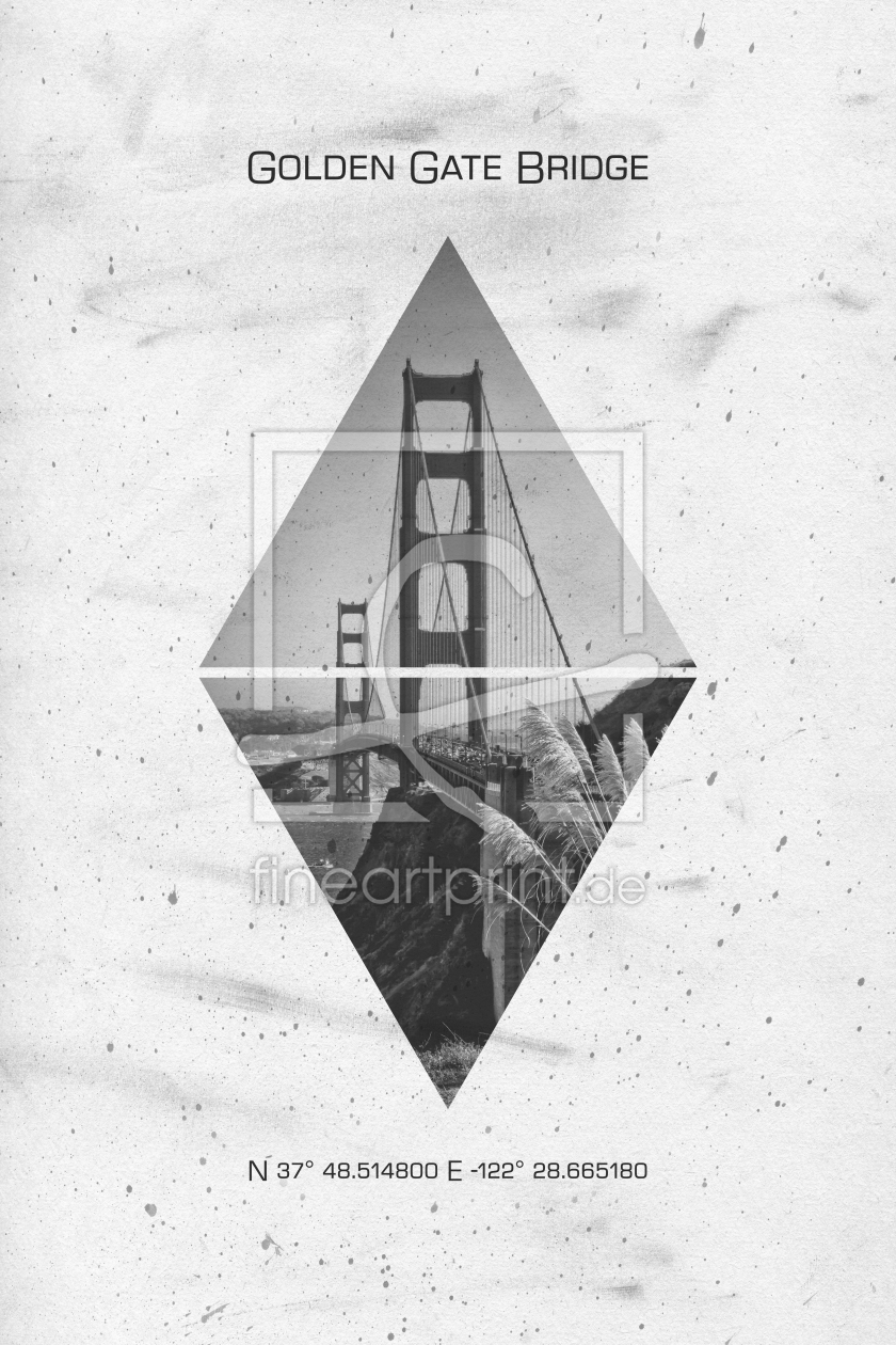 Bild-Nr.: 12014443 Koordinaten SAN FRANCISCO Golden Gate Bridge erstellt von Melanie Viola